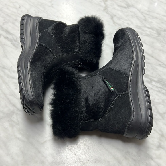 Pajar Black Pony Hair and Faux Fur Zip Front Winter Boots Size 39 - Picture 6 of 12